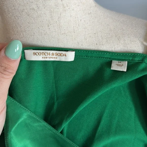 Scotch & Soda V-Neck Cropped Jersey Cami Green size Medium - Picture 7 of 9